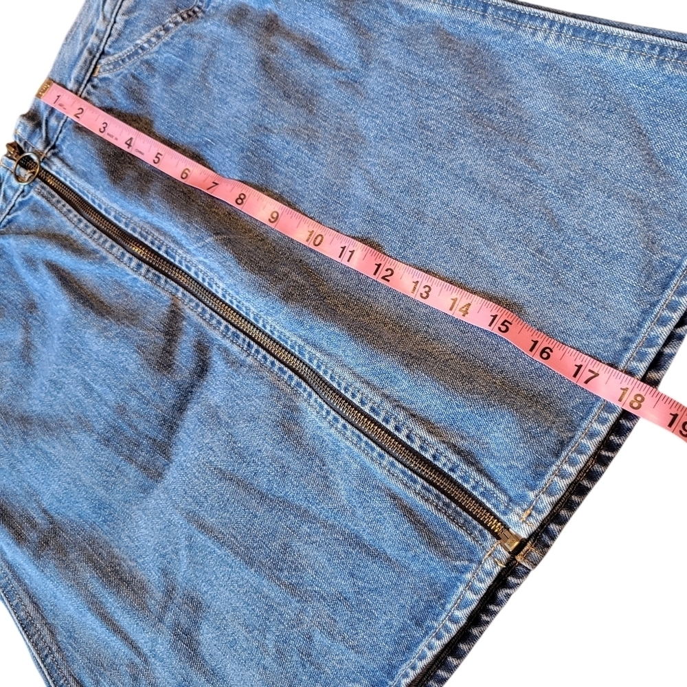 Levis Premium Orange Tab Zipper Front Denim Skirt - Picture 10 of 10